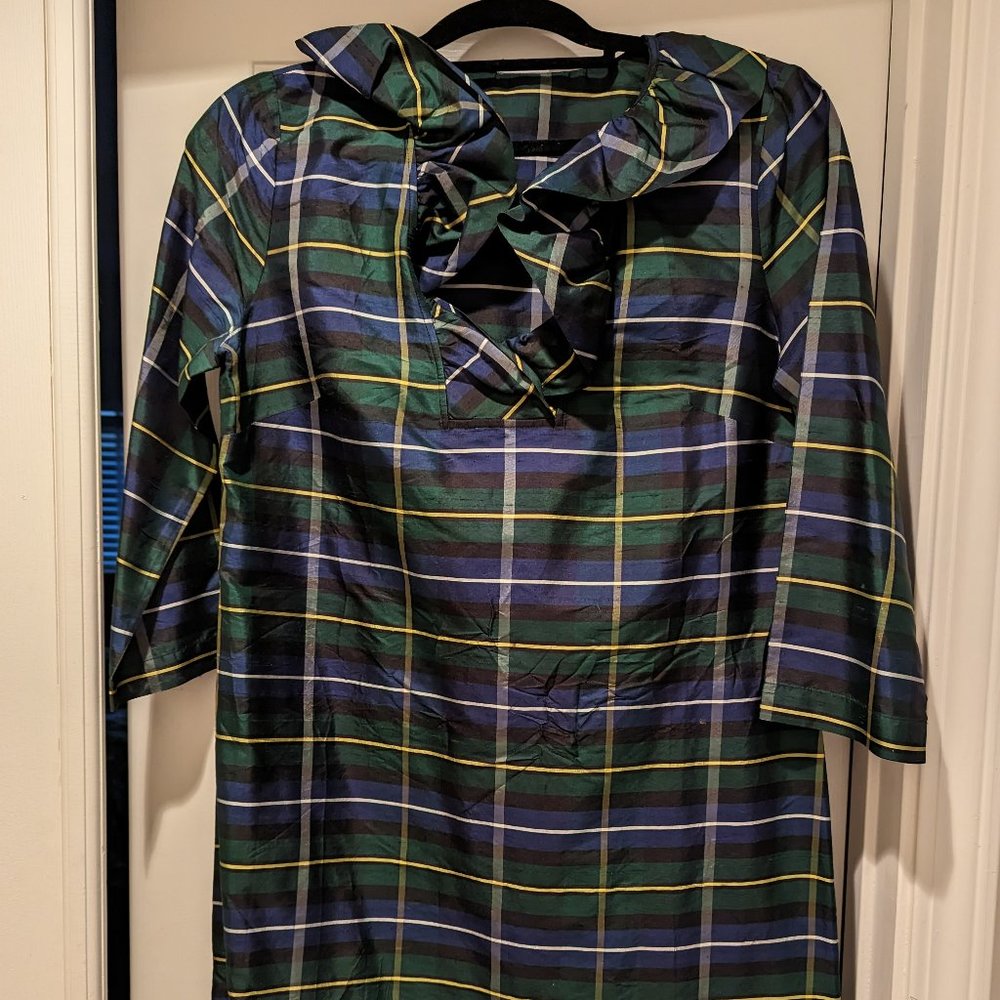 Devon Baer Ashley Plaid Ruffled Dress